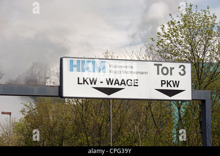 La Krupp Mannesmann steel works Duisburg Germania Foto Stock