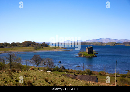 Castle Stalker casa torre mantenere castello scozzese in loch latch loch linnhe argyll Foto Stock