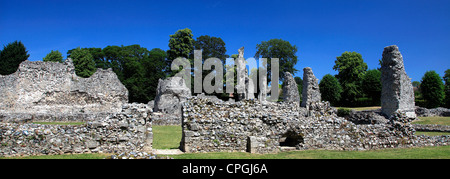 Thetford Priory di Nostra Signora di Thetford è vicino alla città di Thetford, Norfolk, Inghilterra, Regno Unito Foto Stock