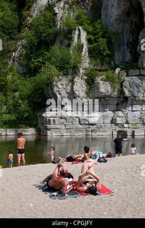 Labeaume, ardeche, Francia Foto Stock