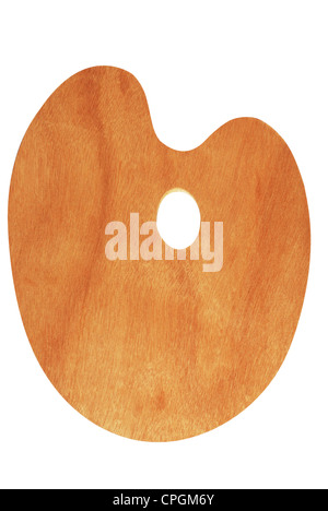 Blanc palette di legno su bianco con il percorso Foto Stock