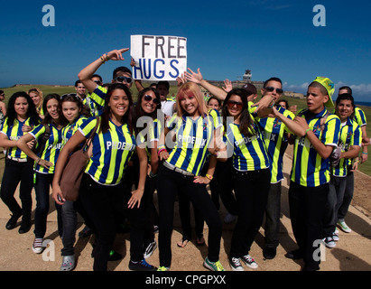 PUERTO RICO - San Juan - El Morro - Alta scuola gli studenti su una estremità del termine escursione Foto Stock