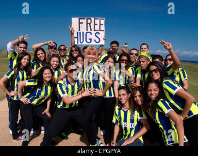 PUERTO RICO - San Juan - El Morro - Alta scuola gli studenti su una estremità del termine escursione Foto Stock