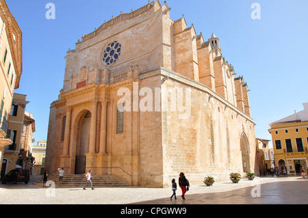 La Basilica Cattedrale di Minorca (Catedral), Plaça de la Catedral, Ciutadella de Menorca Minorca, Isole Baleari, Spagna Foto Stock