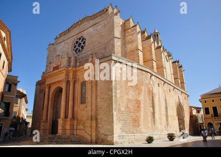 La Basilica Cattedrale di Minorca (Catedral), Plaça de la Catedral, Ciutadella de Menorca Minorca, Isole Baleari, Spagna Foto Stock