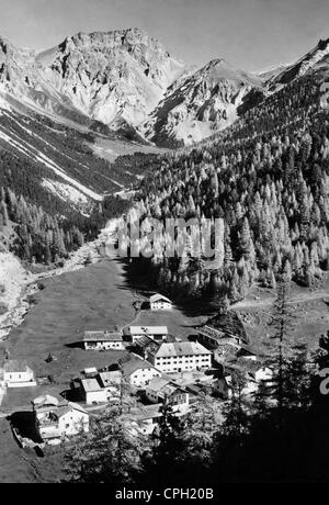 Geografia / viaggio, Svizzera, S-charl, paesaggio urbano, Valle Sesvenna, intorno agli anni '50, diritti aggiuntivi-clearences-non disponibile Foto Stock