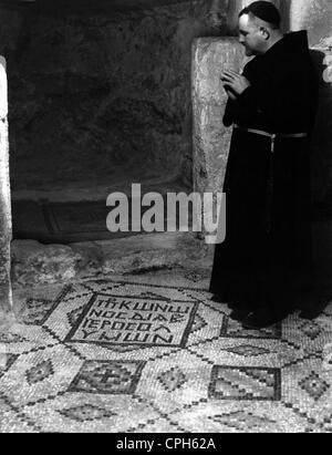 Geografia / viaggio, Israele, Nazaret, Basilica dell'Annunciazione, vista interna, mosaico bizantino del IV secolo, anni '50, diritti aggiuntivi-clearences-non disponibile Foto Stock