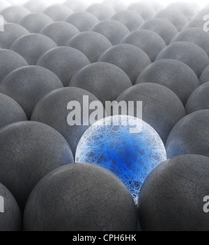 Abstract 3d'illustrazione - incandescente sfera blu Foto Stock