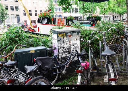 Biciclette per le strade di Amsterdam, Paesi Bassi Foto Stock