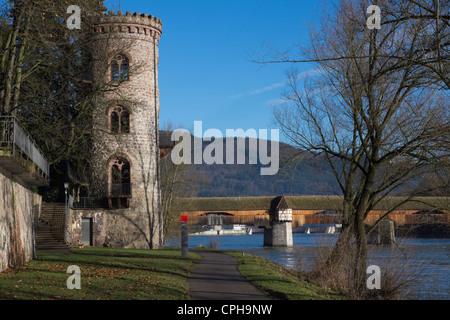 I ladri la torre di Bad Saeckingen, distretto di Waldshut, Foresta Nera, Baden-Wuerttemberg, Germania, Europa Foto Stock