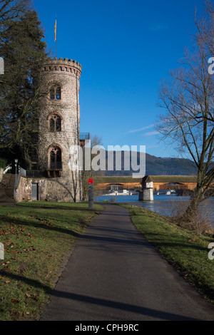 I ladri la torre di Bad Saeckingen, distretto di Waldshut, Foresta Nera, Baden-Wuerttemberg, Germania, Europa Foto Stock