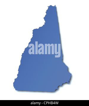3d reso mappa dello stato del New Hampshire - USA Foto Stock