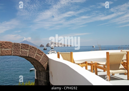 Terrazzo - Panarea, Sicilia Foto Stock