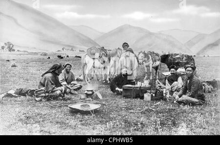 Caravan del British Tibet Expedition, 1904 Foto Stock