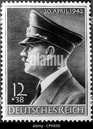 Francobollo commemorativo di Adolf Hitler Foto Stock