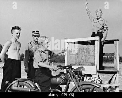 Educazione alla sicurezza stradale nella Gioventù Hitleriana, 1938 Foto Stock
