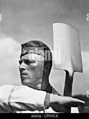 L uomo nel Reich Servizio del lavoro, 1938 Foto Stock
