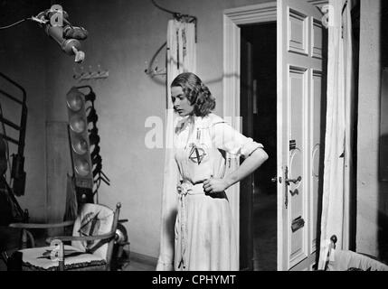 Ingrid Bergman durante le riprese di 'quattro compagni', 1938 Foto Stock