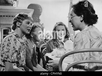 Carsta Loeck, Sabine Peters, Ingrid Bergman e Ursula Herking in 'i quattro compagni', 1938 Foto Stock