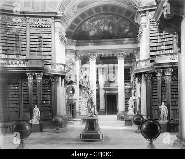 Il Prunksaal (splendore Hall) della Biblioteca Nazionale Austriaca, 1900 Foto Stock