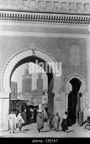 Porta della città di Fez, 1937 Foto Stock