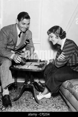 Clark Gable e Claudette Colbert Foto Stock