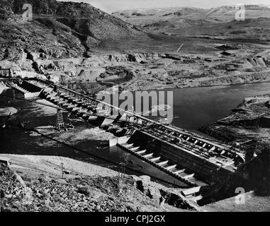 Costruzione del Grand Coulee Dam, 1938 Foto Stock