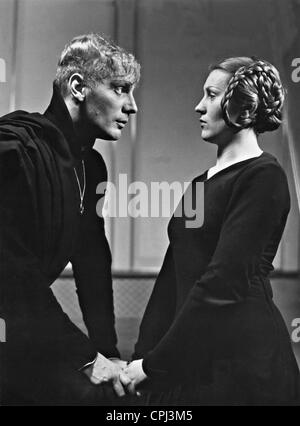 Gustaf Gruendgens e Kaete oro in 'Hamlet', 1936 Foto Stock