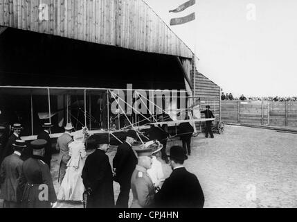 Orville Wright la dimostrazione di volo a Berlino, 1909 Foto Stock