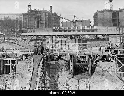 La costruzione del nuovo Trocadero in occasione della Parigi Fiera Mondiale del 1937 Foto Stock