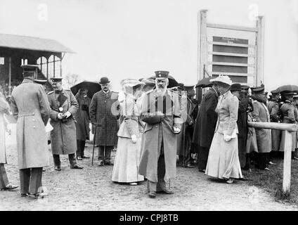 Il principe Alfonso e Principe Reggente Luitpold di Baviera sulla pista in Munich-Daglfing, 1905 Foto Stock