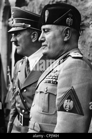 Adolf Hitler e Benito Mussolini, 1937 Foto Stock