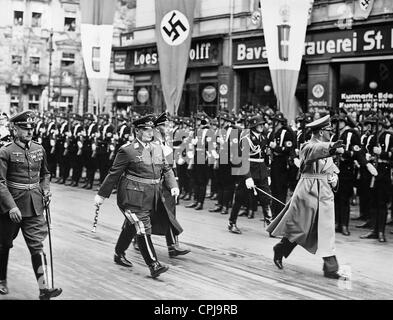 Walther von Brauchitsch, Hermann Goring, Heinrich Himmler, Adolf Hitler, 1938 Foto Stock