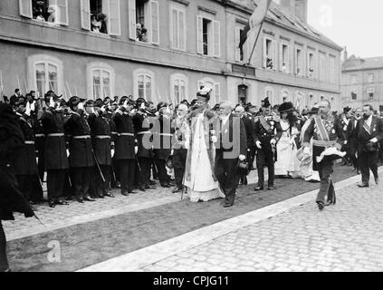 Arrivo del Danish Royal paio di Cherbourg, 1907 Foto Stock