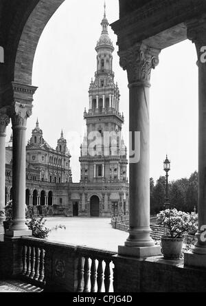 Torre Sud della Plaza de Espana in Siviglia, 1929 Foto Stock