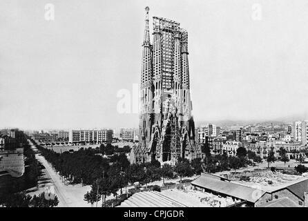 Cattedrale Sagrada Familia a Barcellona, 1926 Foto Stock