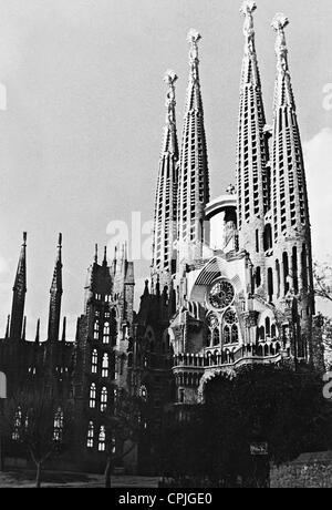 Cattedrale Sagrada Familia a Barcellona, 1936 Foto Stock