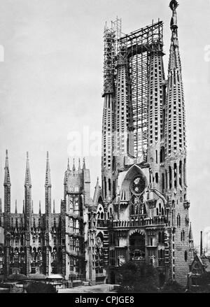 Cattedrale Sagrada Familia a Barcellona, 1932 Foto Stock