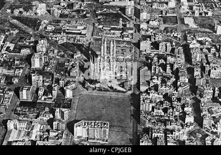 Cattedrale Sagrada Familia a Barcellona, 1936 Foto Stock