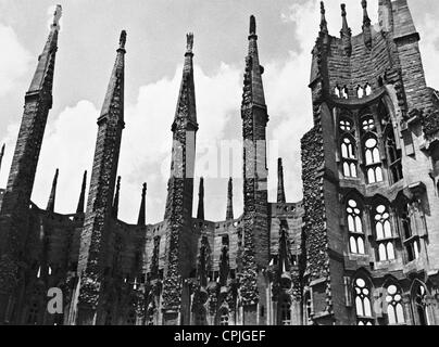 Dettaglio della cattedrale Sagrada Familia a Barcellona, 1936 Foto Stock