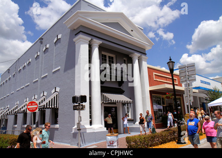 Florida Hernando County, Brooksville, Florida Blueberry Festival, evento, Main Street, edifici storici rinnovati, skyline città paesaggio, i visitatori viaggio t Foto Stock