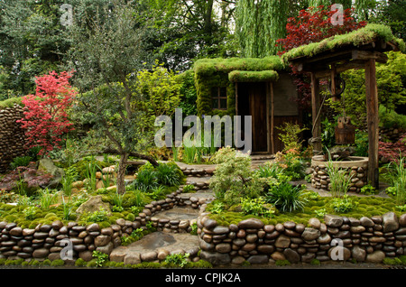 RHS Chelsea Flower Show 2012 Medaglia d'oro artigianale vincente giardino vita Satoyama progettato da Kazuyuki Ishihara Foto Stock