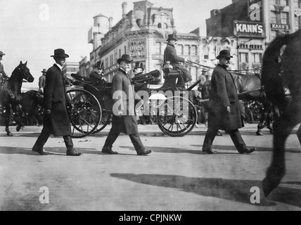 Presidente Theodore Roosevelt nel trasporto su Pennsylvania Avenue sul modo di Capitol, 4 marzo 1905, per l'inaugurazione Foto Stock