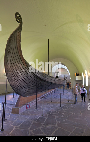 Barca Oseberg, Museo della Nave Vichinga, Vikingskipshuset, Bygdoy, Oslo, Norvegia, Europa Foto Stock
