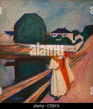Le ragazze sul ponte, 1927, da Edvard Munch, nel Museo di Munch e Galleria d'arte, Munch-Museet, Oslo, Norvegia, Europa Foto Stock