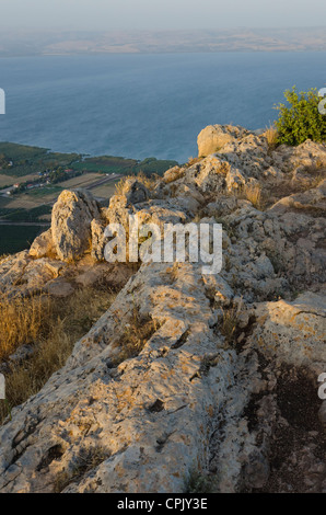 Montare Arbel al di sopra del Mare di Galilea. Israele. Foto Stock