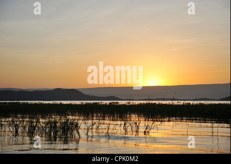 Alba sul lago Baringo Kenya - Africa orientale Foto Stock