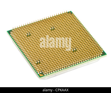 Processore per computer, la foto sullo sfondo bianco Foto Stock