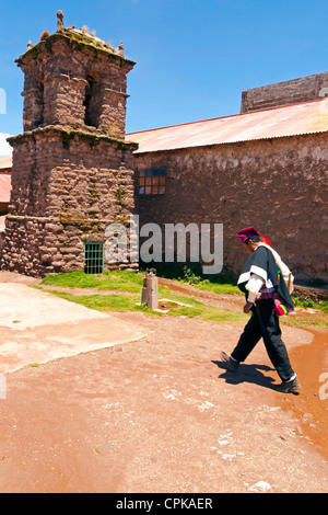 Lago Titikaka, Taquile island, Perù Foto Stock