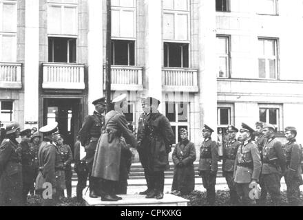 Heinz Guderian e Kriwoschin generale in Polonia, 1939 Foto Stock